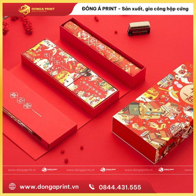 IN HỘP QUÀ TẾT CHO NHÂN VIÊN 3 hộp quà Tết cho nhân viên