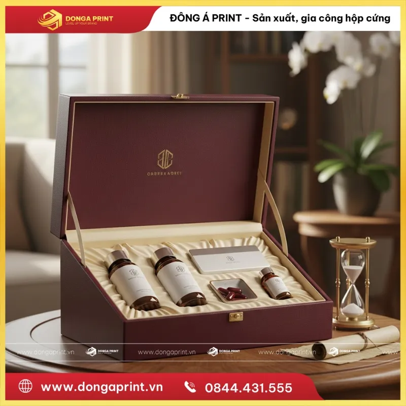 IN HỘP CỨNG CÓ KHAY MÚT PHỦ NHUNG 6 hộp cứng có khay mút phủ nhung