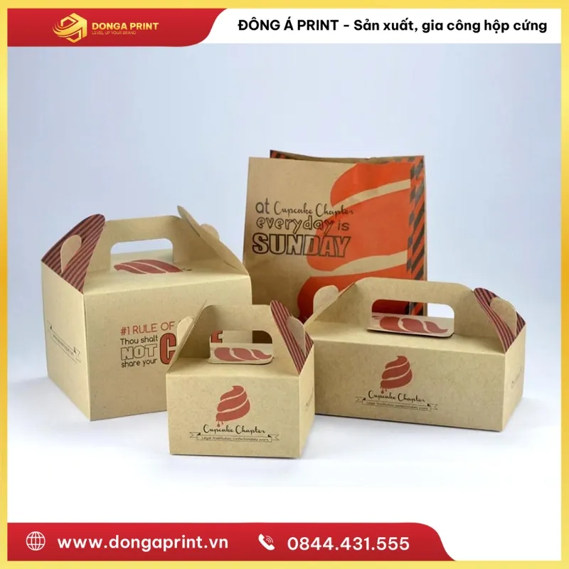 IN HỘP QUÀ TẾT CÓ QUAI XÁCH 8 hộp quà Tết có quai xách