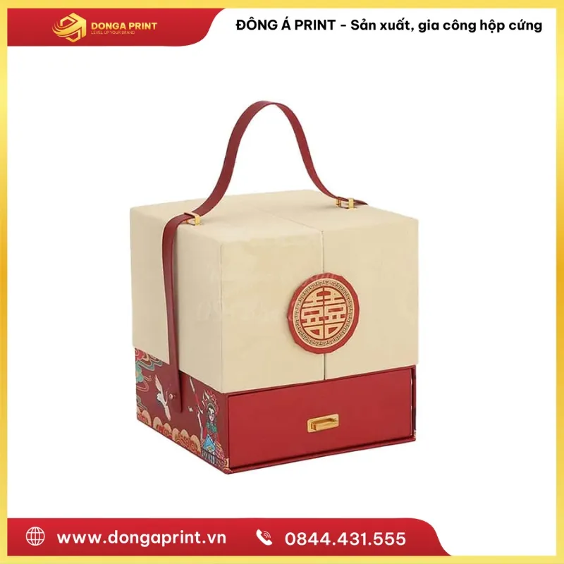 IN HỘP QUÀ TẾT CÓ QUAI XÁCH 1 hộp quà Tết có quai xách