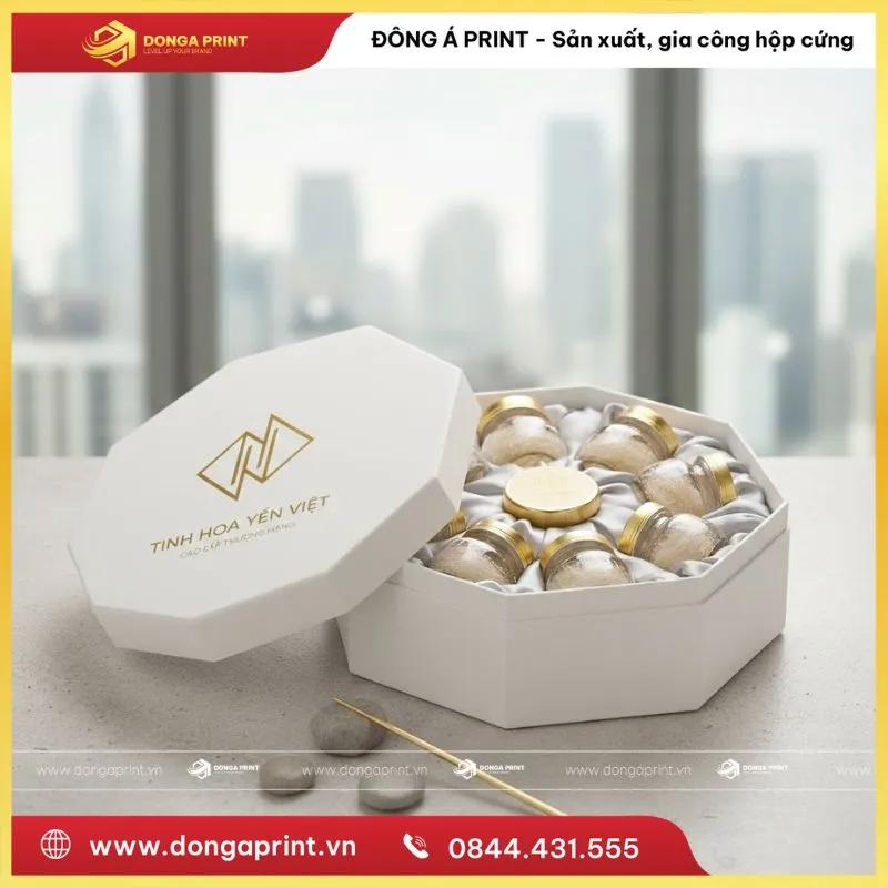 IN HỘP YẾN SÀO BÁT GIÁC 6 Hộp yến sào bát giác