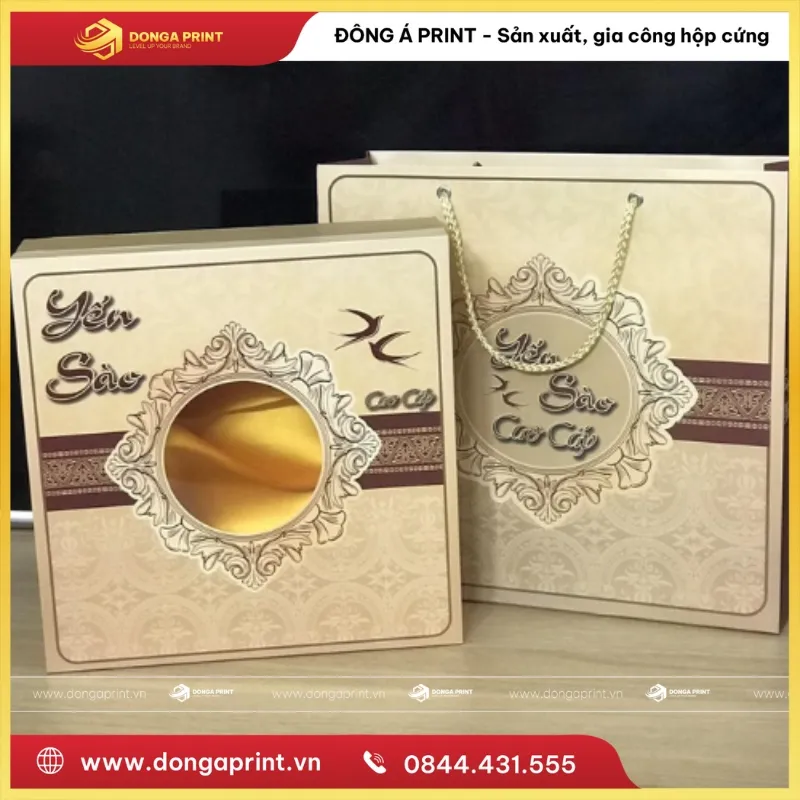 IN HỘP YẾN SÀO LÓT LỤA 5 Hộp yến sào lót lụa
