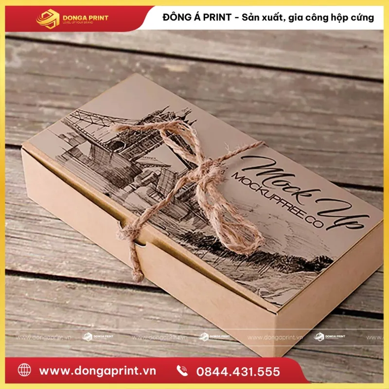 in hộp cứng giấy Kraft