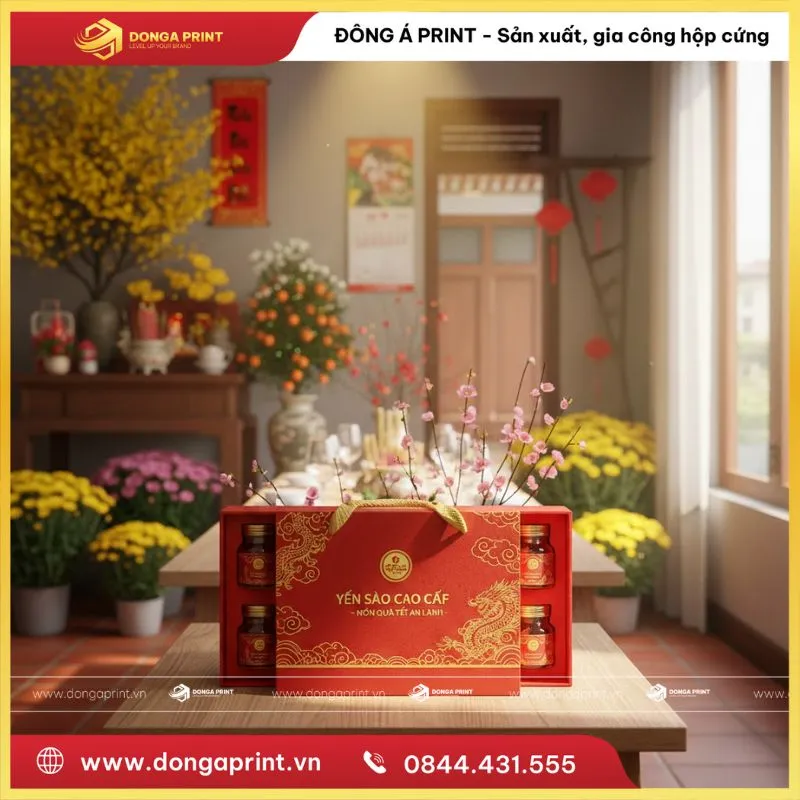 in hộp đựng yến có ngăn kéo