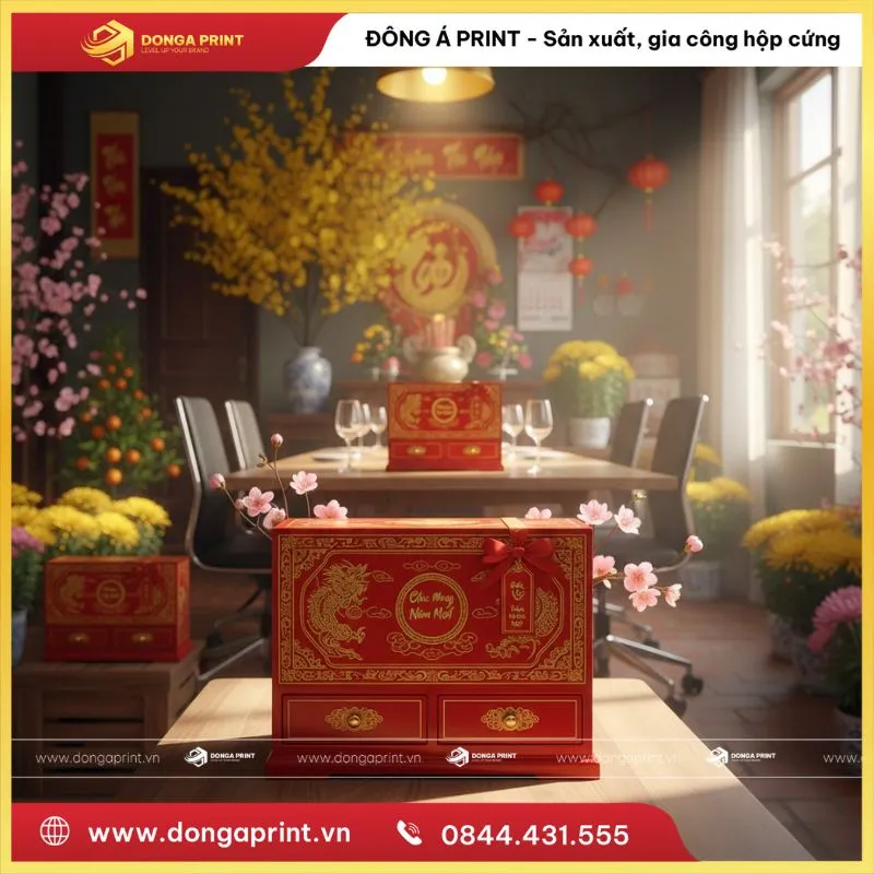 in hộp đựng yến có ngăn kéo