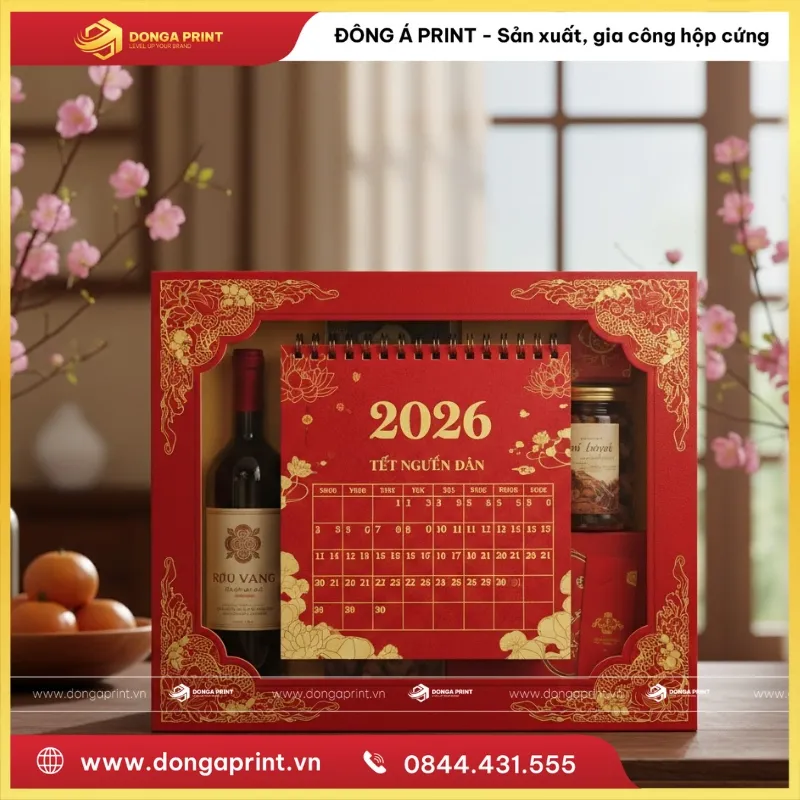 Hộp quà tết kèm lịch