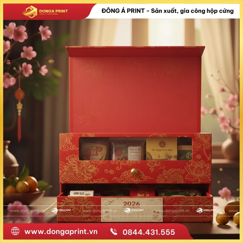 Hộp quà tết kèm lịch