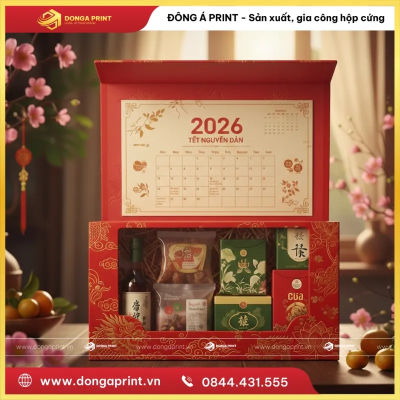 Hộp quà tết kèm lịch