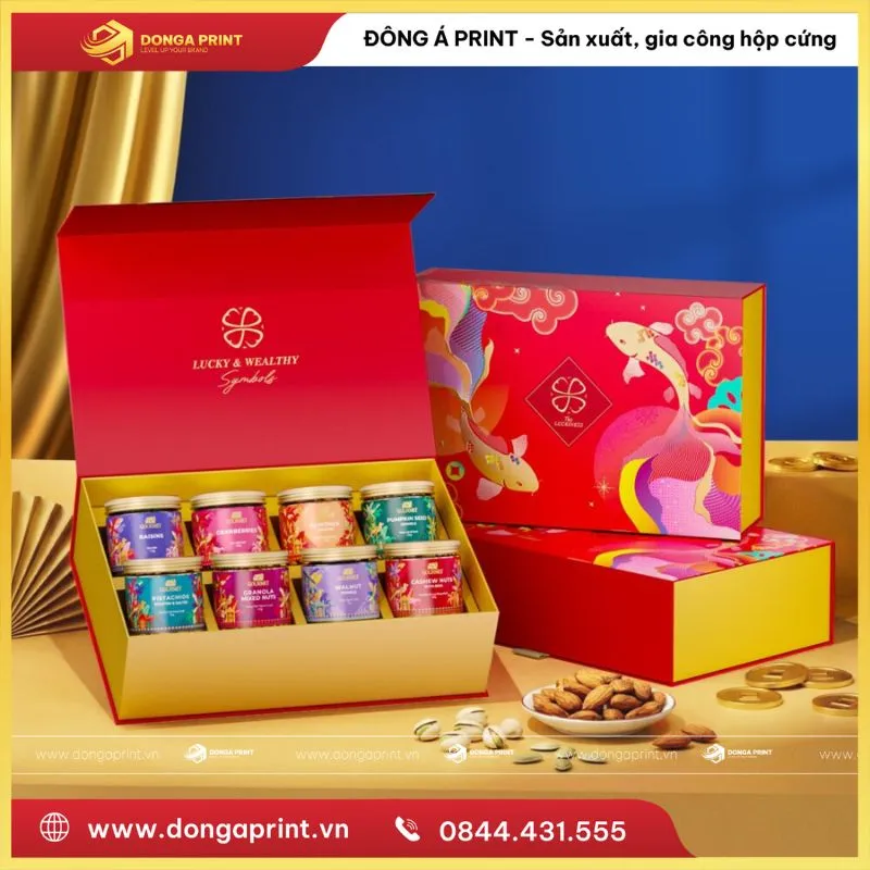 hộp quà Tết màu đỏ