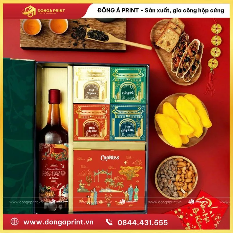 hộp quà Tết màu đỏ