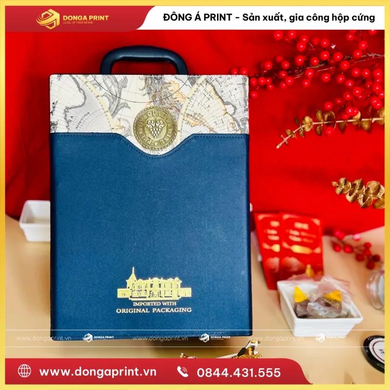 hộp quà Tết màu xanh