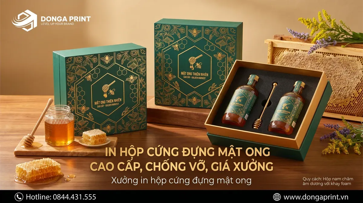 In Hộp Cứng Đựng Mật Ong Cao Cấp, Chống Vỡ, Giá Xưởng