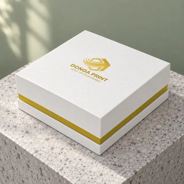 Hộp âm dương trắng viền ép kim – Đông Á Print
