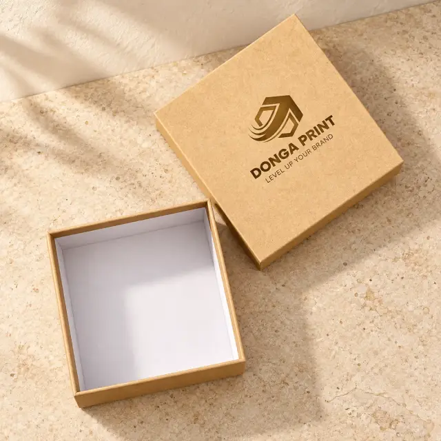 Hộp âm dương giấy kraft in logo – Đông Á Print