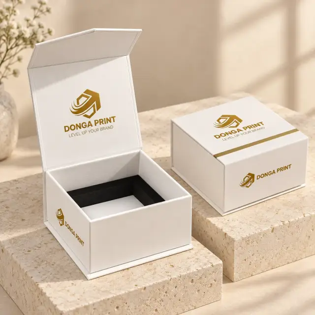 Hộp nam châm trắng có lót định hình – Đông Á Print