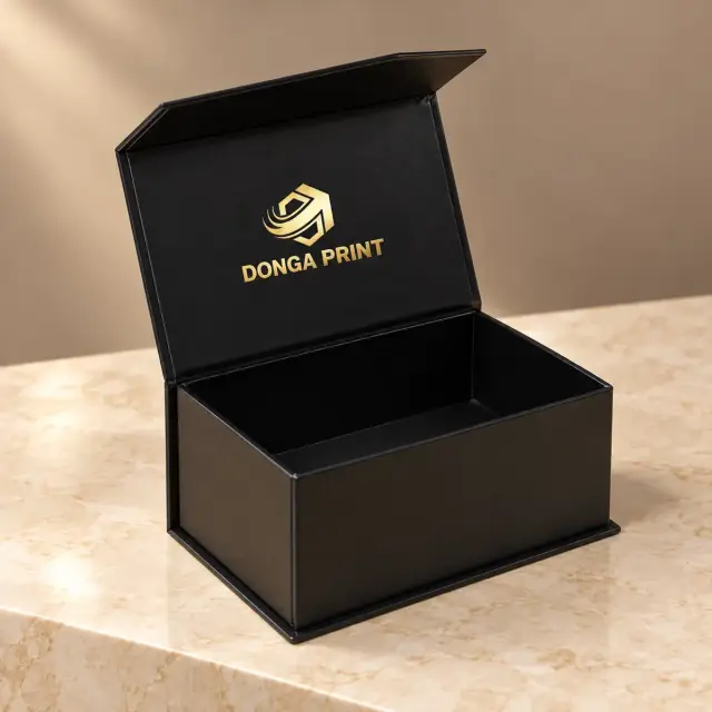 Hộp nam châm đen nắp gập – Đông Á Print