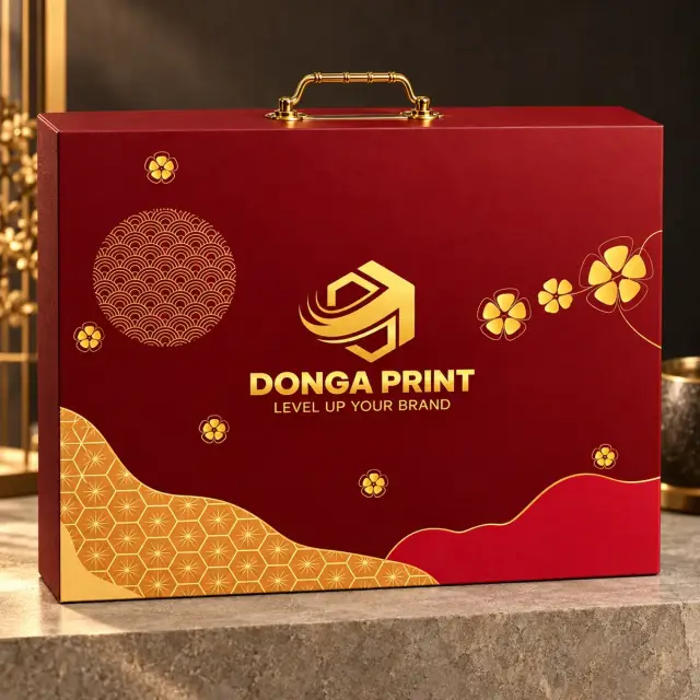 Hộp cứng có quai xách, họa tiết Á Đông – Đông Á Print
